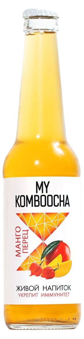 Напиток My Komboocha Комбуча манго перец безалкогольный на чайном грибе охлажденный 330 мл 109₽