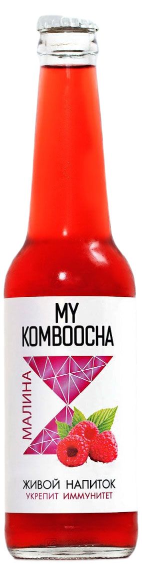 Напиток My Komboocha Комбуча малина безалкогольный на чайном грибе охлажденный, 330 мл