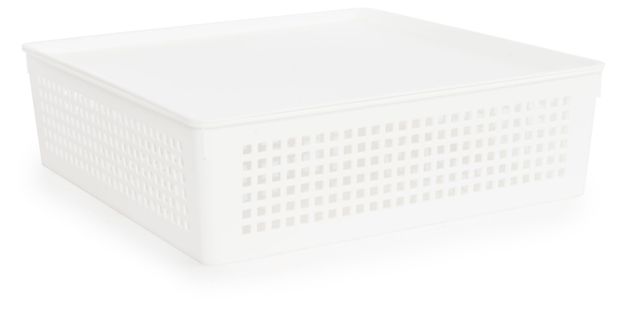 Корзинка Полимербыт Traymix с крышкой белая, 16,5 л