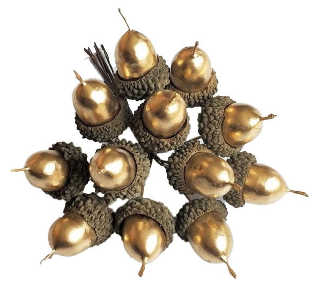 Букет Азалия Декор желуди на вставках золотистые D2x3xL12 см 12 шт 160₽