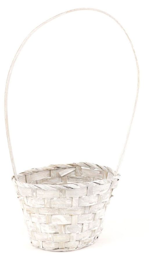 Корзина плетеная Азалия Декор бамбук серая для цветов и подарков, 13х9х30 см