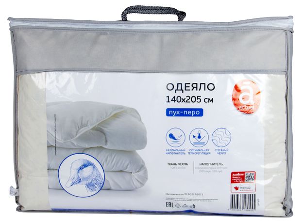 Одеяло Actuel из пуха и пера, 140х205 см