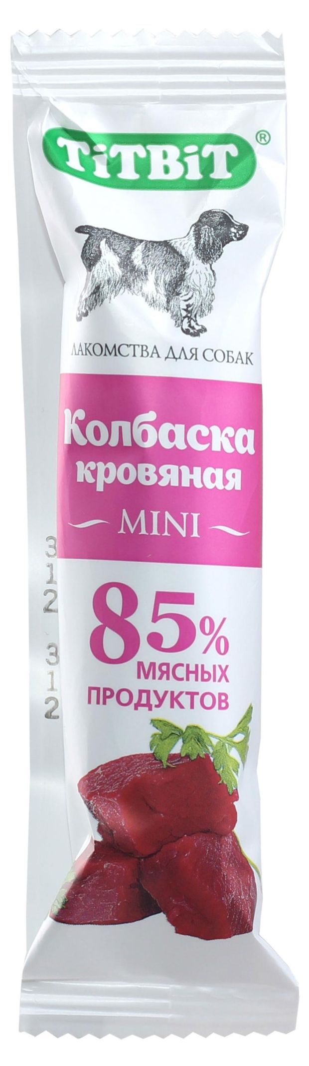 фото Лакомство для собак titbit колбаска кровяная mini, 20 г