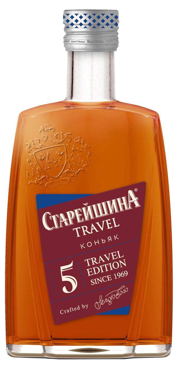 Коньяк Старейшина Travel пятилетний Россия, 0,1 л
