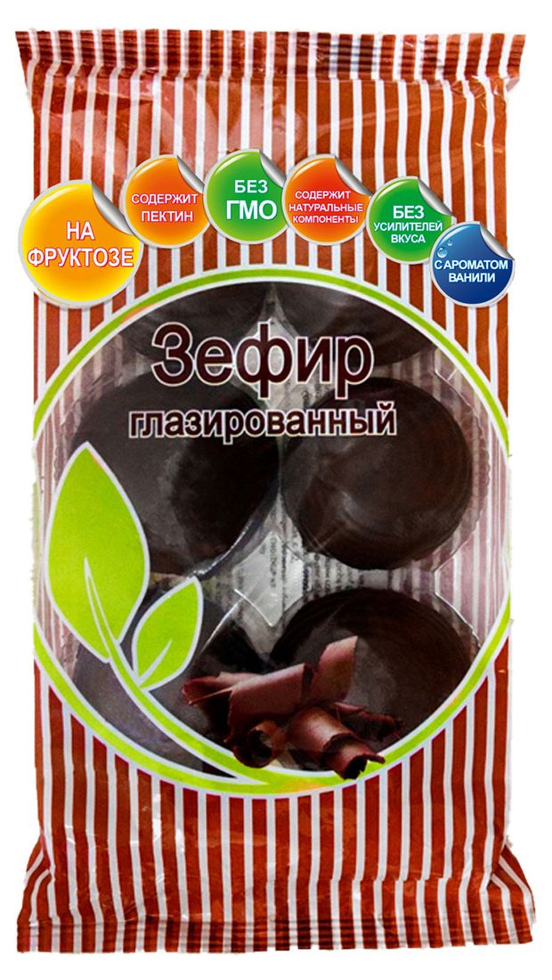 Зефир Сокол на фруктозе глазированный с ароматом ванили, 200 г