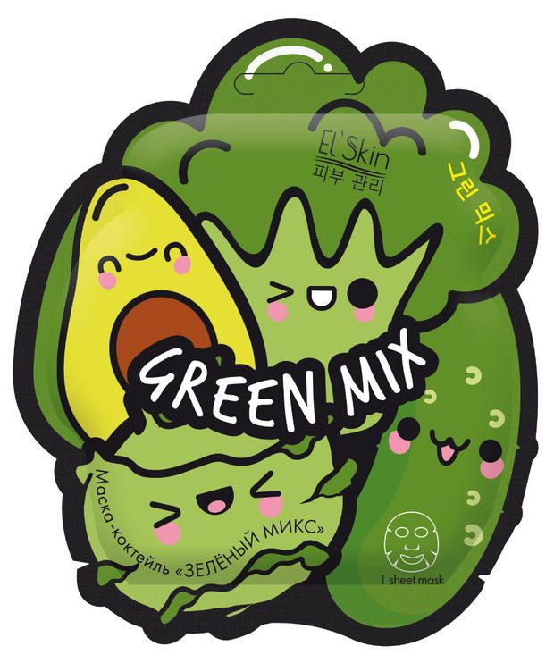 Маска-коктейль для лица ELSkin Зеленый микс 1 шт 155₽