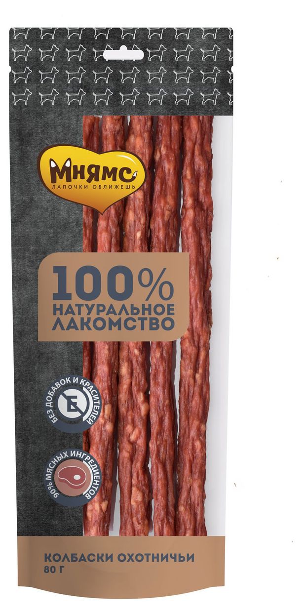 Лакомство для собак Мнямс Охотничьи колбаски, 80 г