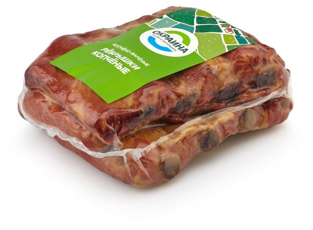 Ребрышки варено-копченые Окраина свиные 07 кг 1070₽