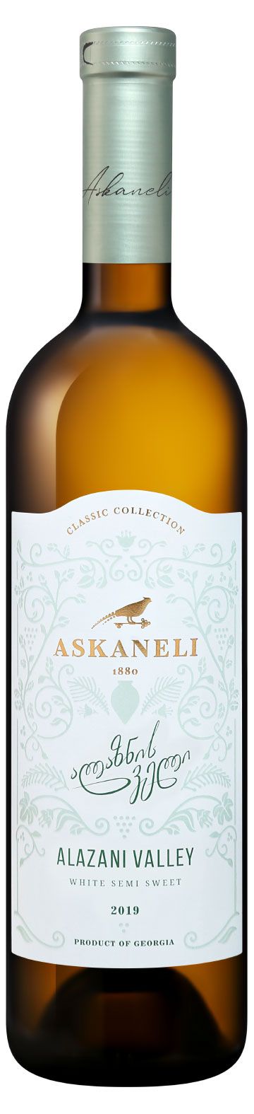 Вино Askaneli Алазанская Долина белое полусладкое Грузия, 0,75 л