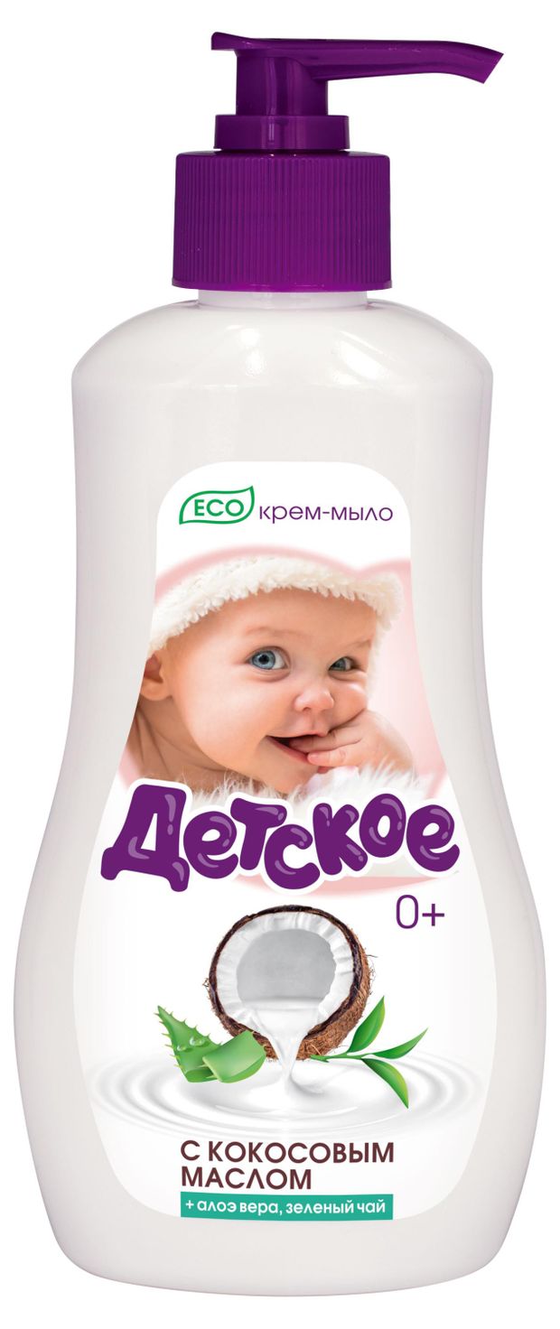 Жидкое мыло Весна Детское ECO кокос, алоэ вера и зеленый чай, 280 г