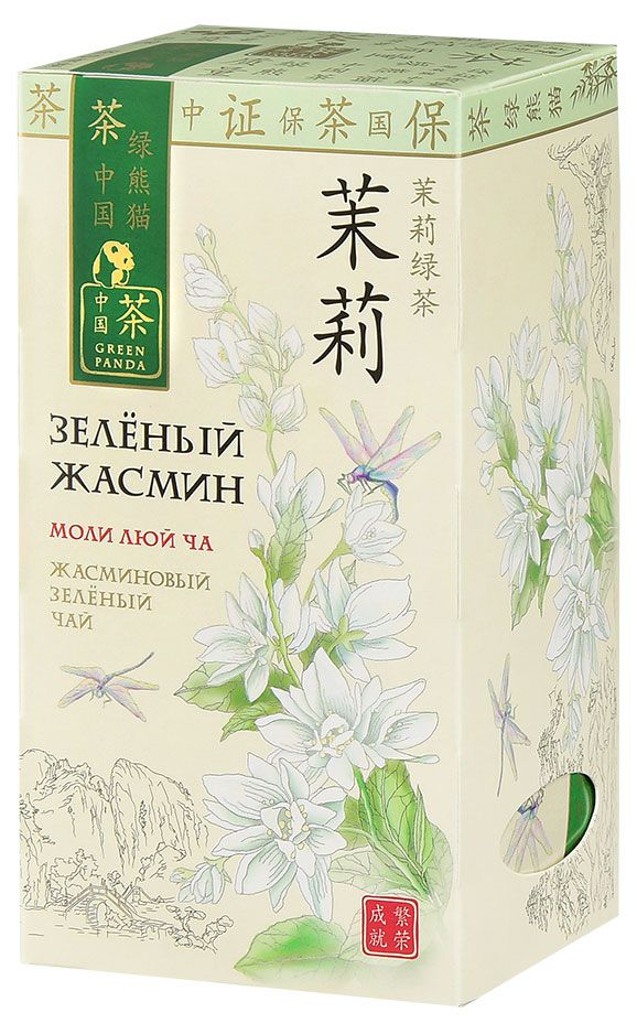 Чай зеленый Зеленая Панда Жасмин в пакетиках, 25х2 г
