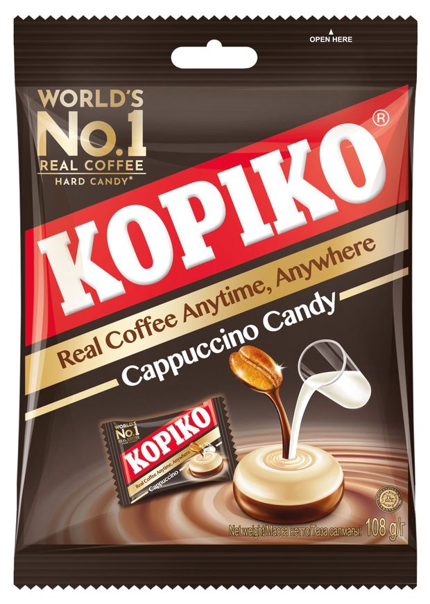 Леденцы кофейные Kopiko Cappuccino Candy Индонезия, 108 г
