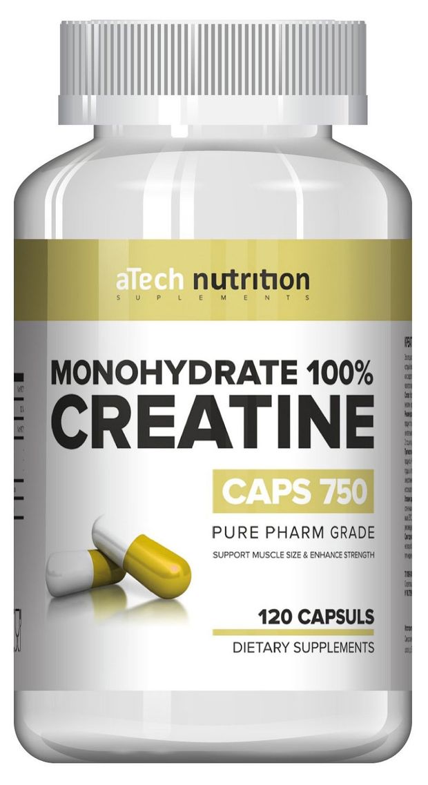 Креатин aTech Creatine Monohydrate 100 120 капсул 1400₽