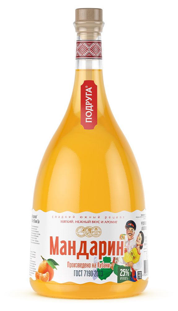 Настойка сладкая Подруга Мандарин Россия, 1,5 л