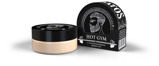 Крем для тела мужской Borodatos Hot Gym Спортивный с разогревающим эффектом, 50 мл