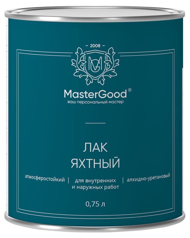 фото Лак яхтный mastergood алкидно-уретановый быстросохнущий глянцевый, 750 мл master good