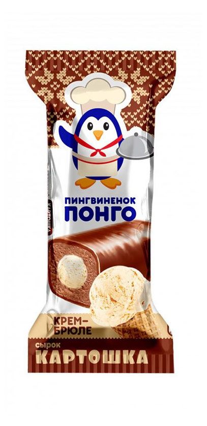 Сырок глазированный творожный Пингвиненок Понго Картошка крем-брюле батончик ЗМЖ, 40 г