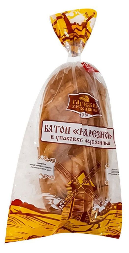 Батон Галичский хлебокомбинат Нарезной нарезка, 350 г