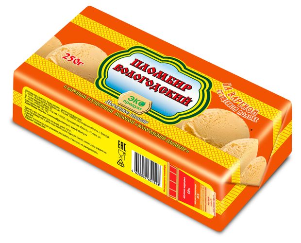 Мороженое Вологодский пломбир на вареной сгущенке БЗМЖ 250 г 112₽