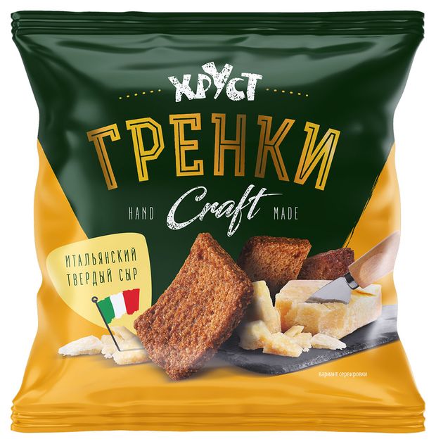 Гренки Хруст ржано-пшеничные со вкусом итальянского твердого сыра Craft 7 5г 49₽