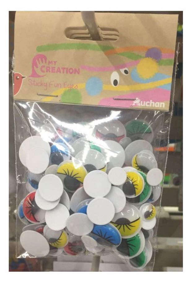 Наклейки АШАН Красная птица Глазки 100 шт 50₽