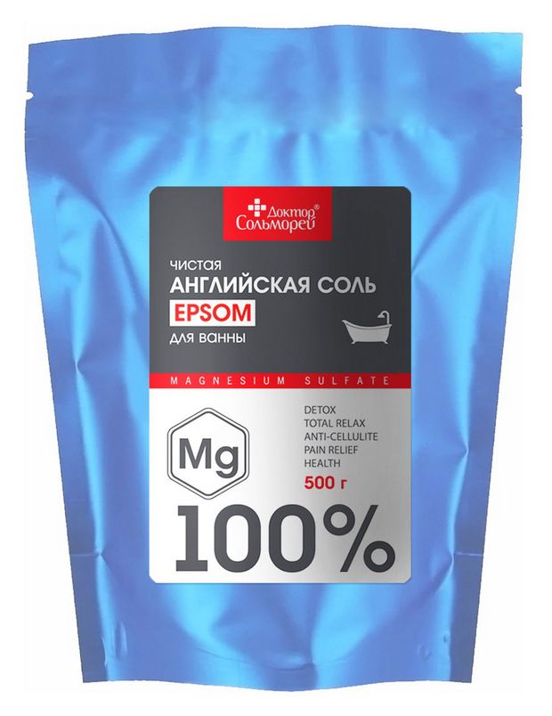 Соль для ванны Доктор Сольморей Epsom Английская 500 г 200₽