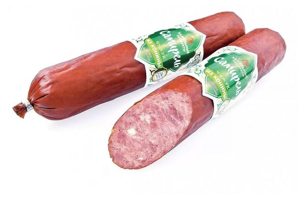 Колбаса полукопченая Самирель Чужук из конины халяль, 350 г