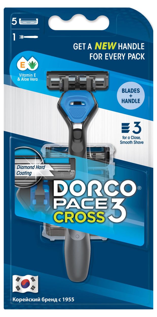 Станок для бритья Dorco Pace 3 Cross TRC1005 3 лезвия 1 станок 5 сменные кассеты 510₽