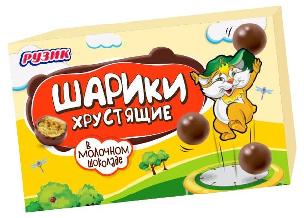 Конфеты РУЗИК шарики хрустящие, 60 г
