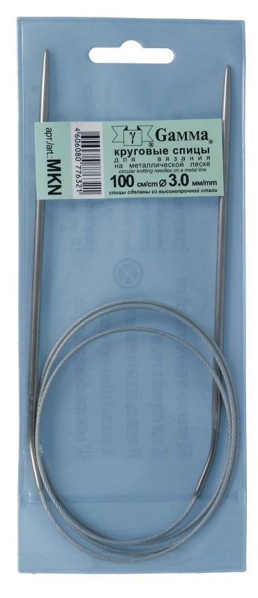Спицы круговые Gamma с металлической леской d 3 мм, 100 см, 1 шт