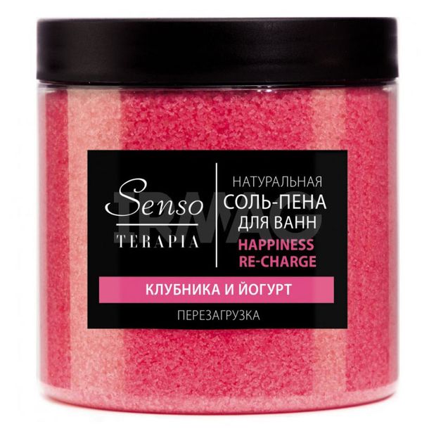 Соль-пена для ванн Красная Линия Senso Terapia Happiness re-charge клубника и йогурт, 600 г