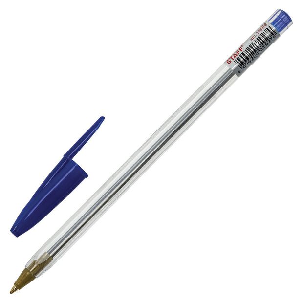 Шариковая ручка STAFF Basic Budget BP-04 синяя 1,0 мм