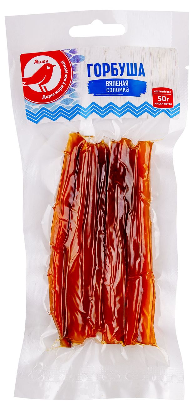 Горбуша вяленая АШАН Красная птица соломка 50 г 146₽