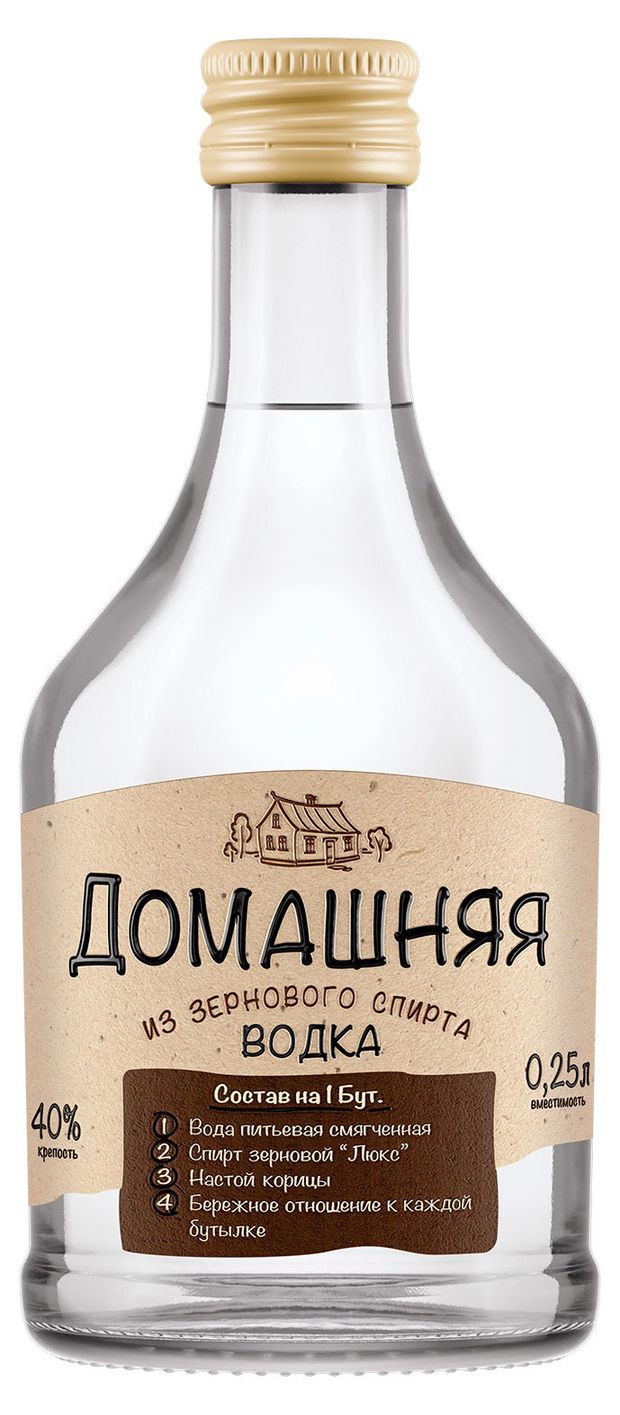 Водка Домашняя Россия, 0,25 л