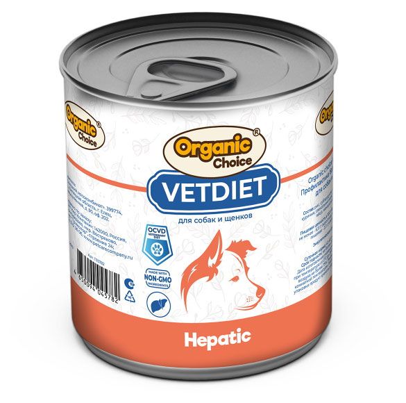 Корм для собак и щенков Organic Сhoice VET Hepatic профилактика болезней печени, 340 г