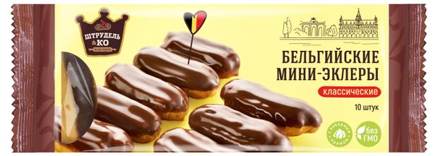 Пирожные заварные Штрудель&КО Эклеры Бельгийские мини, 150 г