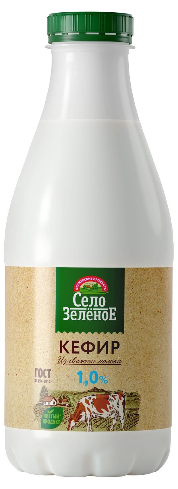 Кефир Село Зеленое пэт бутылка 1% БЗМЖ, 930 г