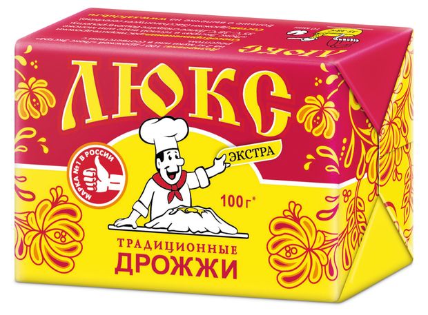 Бакалея  Ашан Дрожжи традиционные Саф-Нева Люкс экстра хлебопекарные прессованные охлажденные, 100 г