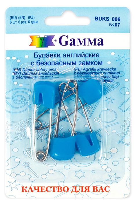Булавки английские GAMMA, 40 мм, 6 шт