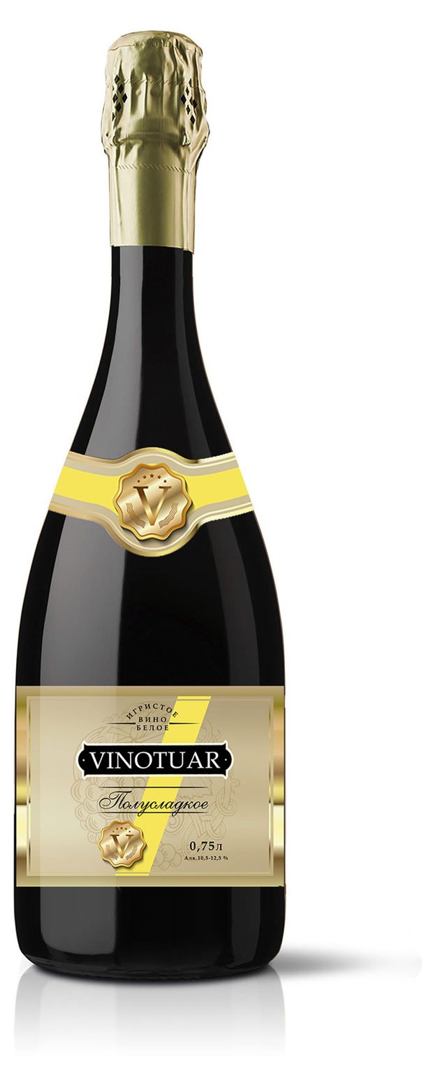 Игристое вино Vinotuar полусладкое белое Россия, 0,75 л