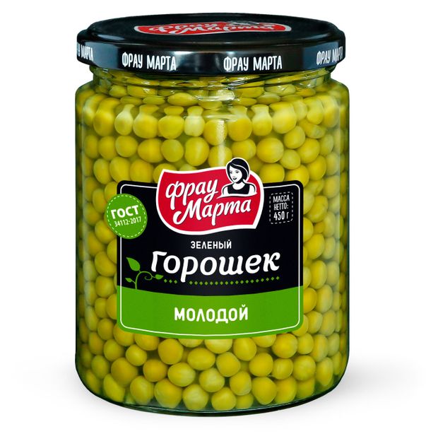 Горошек зеленый Фрау Марта 450 г 129₽