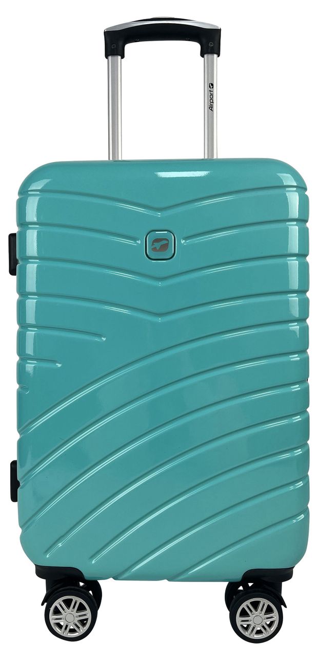Чемодан жесткий Airport бирюзовый 8 колес, размер L