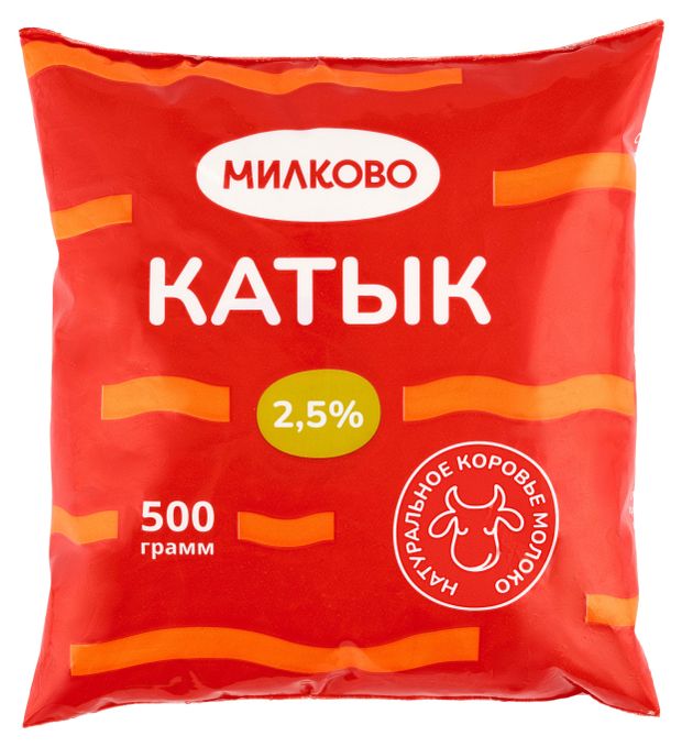 Напиток кисломолочный Милково Катык в пакете 2,5% БЗМЖ охлажденный, 500 г