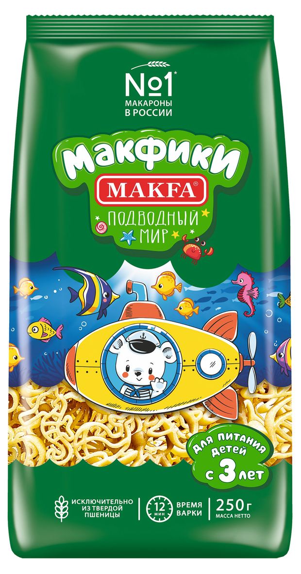 Макаронные изделия Makfa Макфики Подводный мир 250 г 50₽