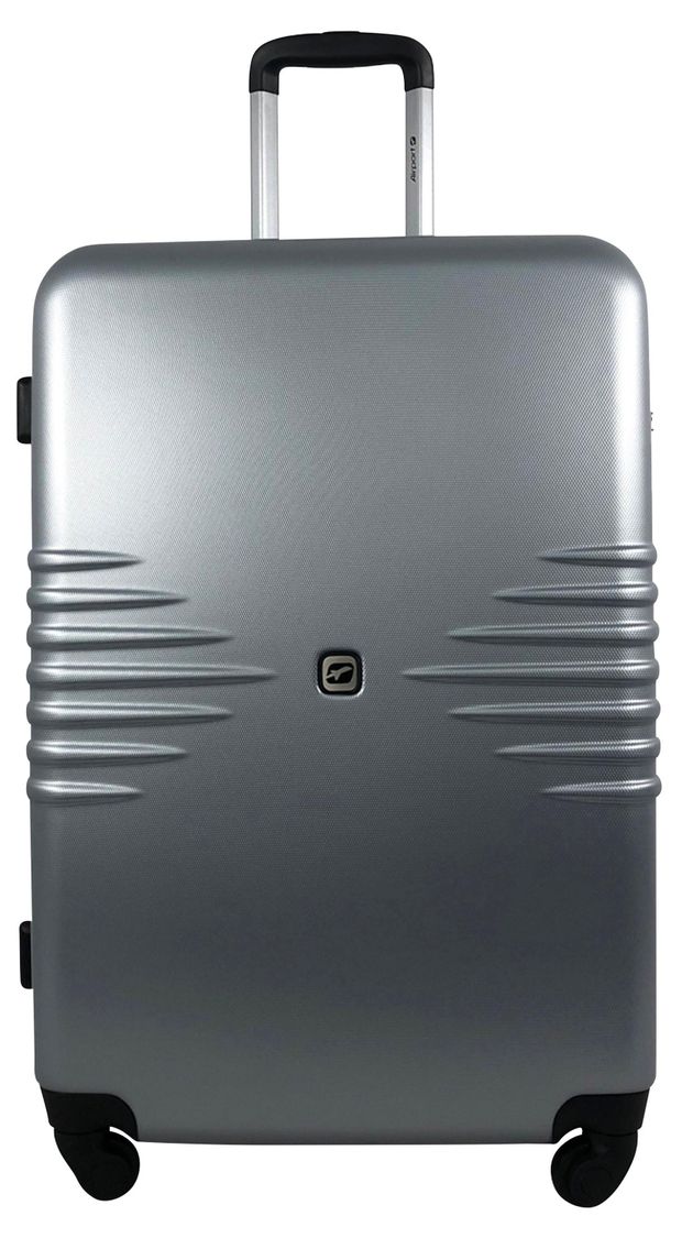 Чемодан пластиковый Airport серый 4 колеса размер L 6397₽