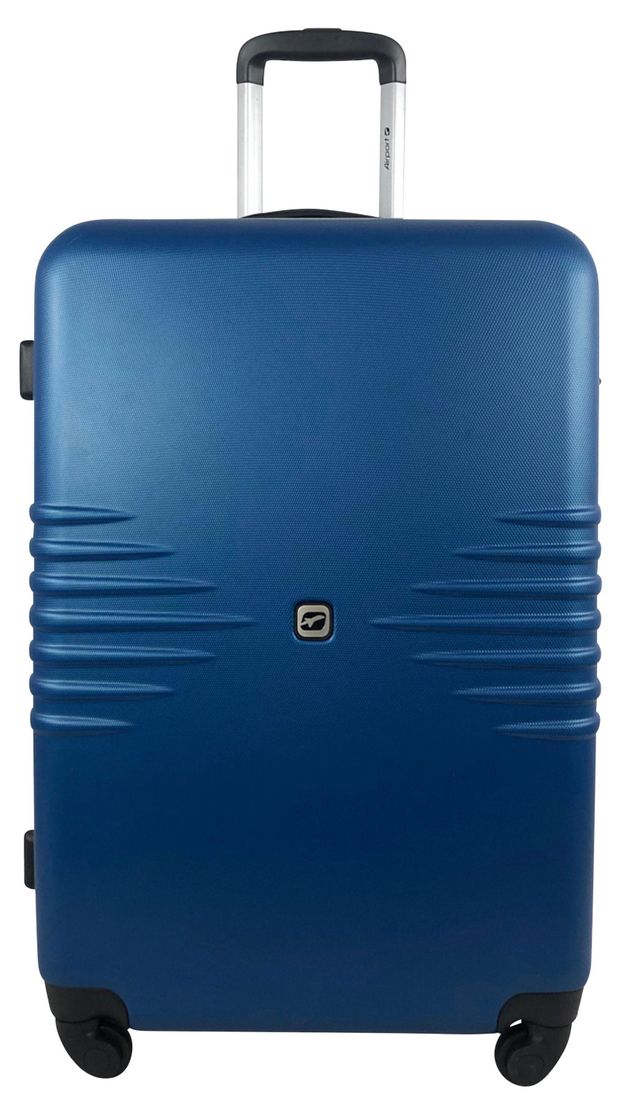 Чемодан пластиковый Airport синий 4 колеса размер L 3699₽