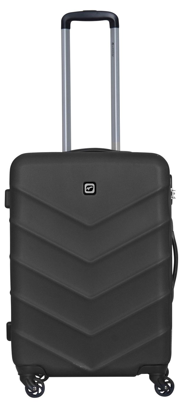 Чемодан жесткий Airport черный 4 колеса размер M 3597₽