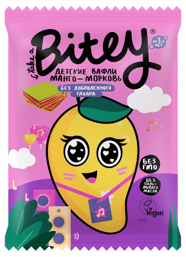 Вафли Take a Bitey Манго-Морковь 35 г, 1 шт