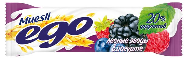 Батончик мюсли Ego Лесные ягоды в йогурте 25 г 37₽
