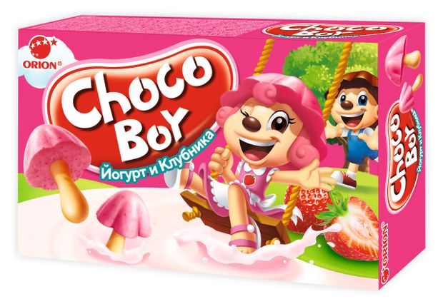 Печенье Orion Choco Boy Йогурт и клубника, 40 г
